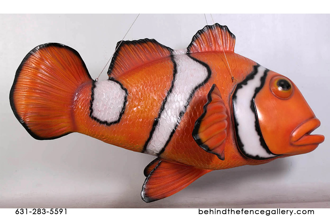 Giant Clownfish Statue - Hanging Fish Sculpture - Click Image to Close