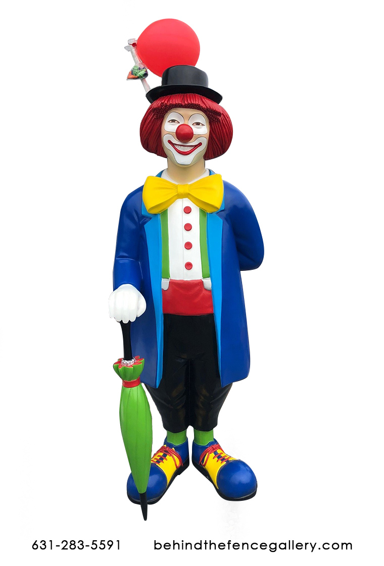 Clown Statue with Balloon Holder - Click Image to Close