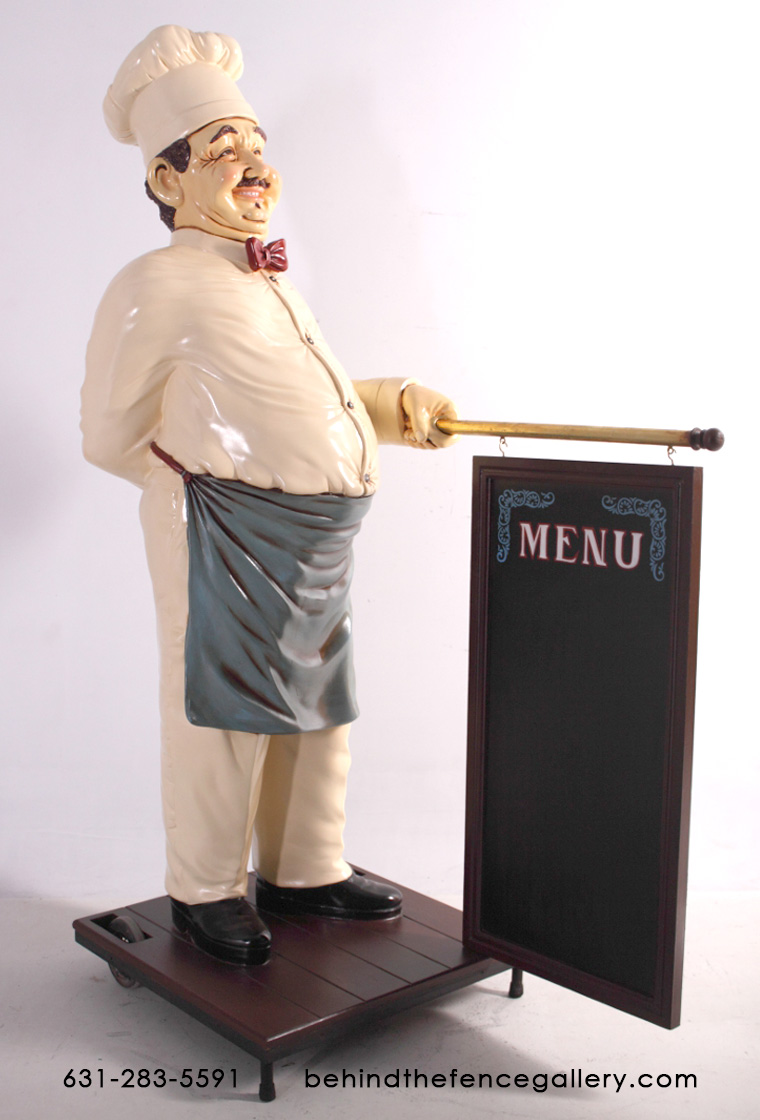 Cook Statue with Menu Board - 5 ft.
