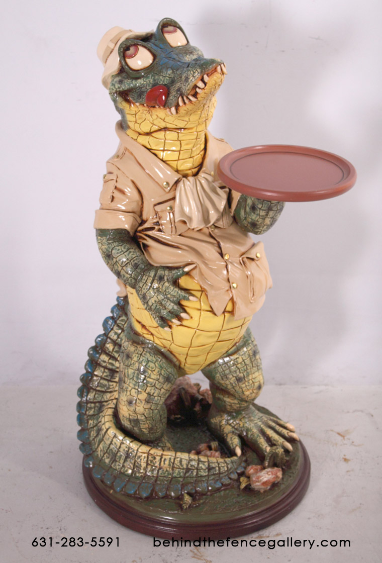Crocodile Butler Statue - 3ft.