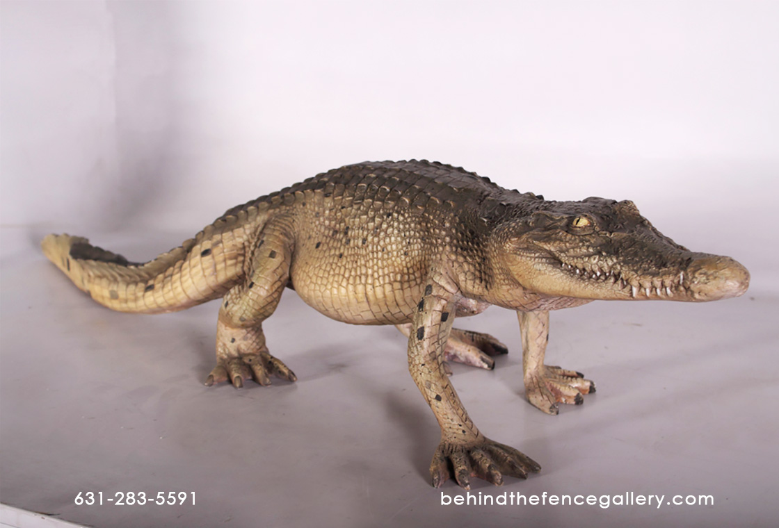 4 ft. Crocodile Walking Statue - Click Image to Close