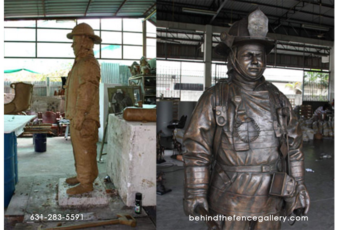 Custom Bronze Fire Fighter Statue - Click Image to Close