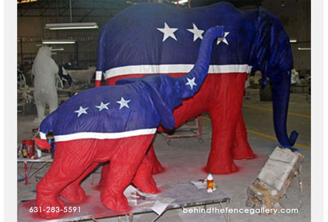 Copyrighted Custom Republican Baby and Adult Elephant - Click Image to Close
