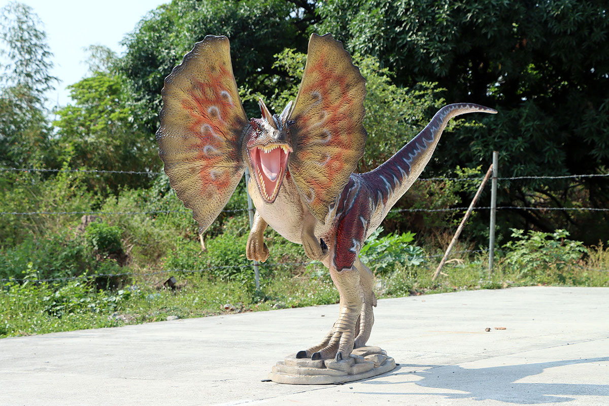 Life Size Dilophosaurus Statue