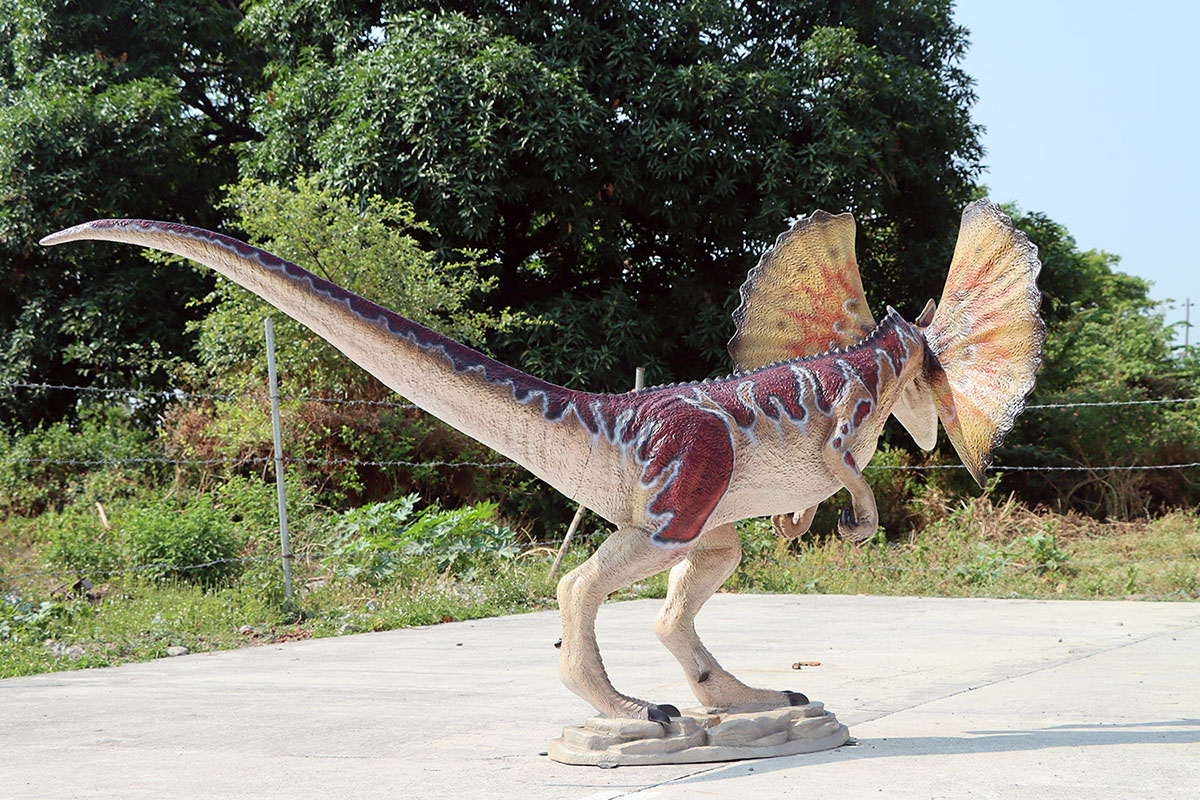 Life Size Dilophosaurus Statue