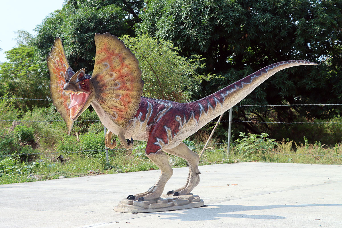 Life Size Dilophosaurus Statue