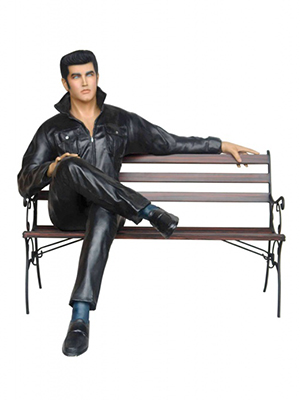 Elvis Presley on Bench - Click Image to Close