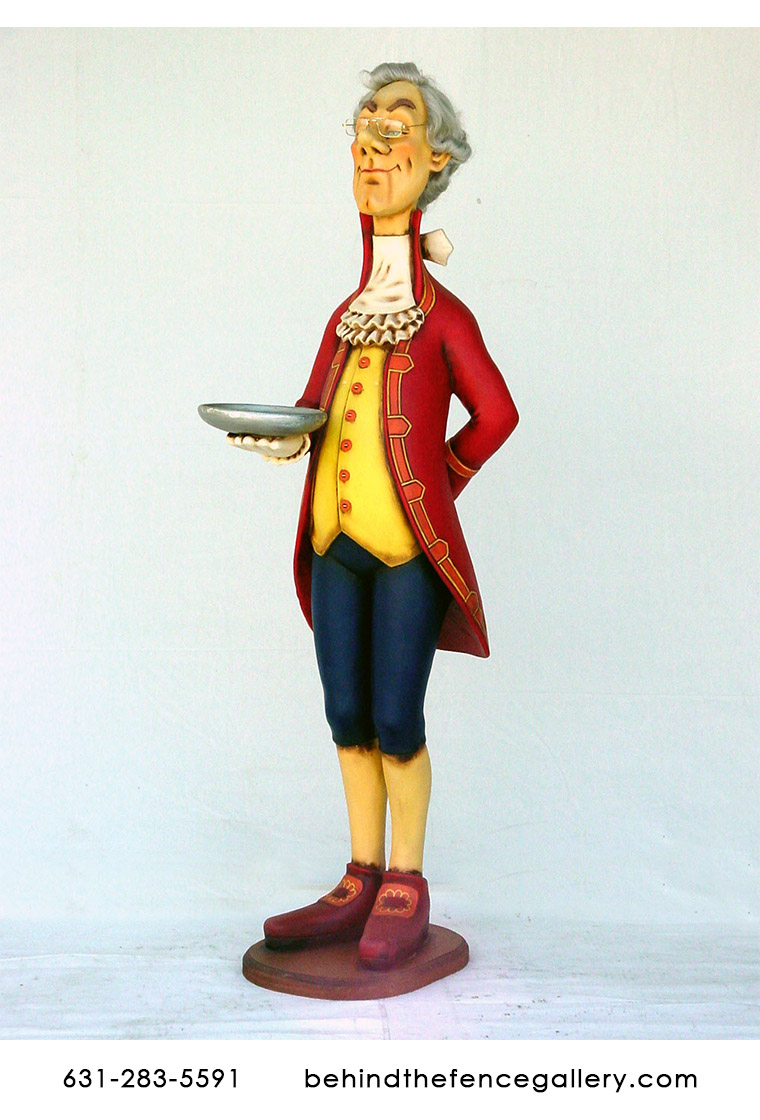 English-Style Butler Statue - Click Image to Close