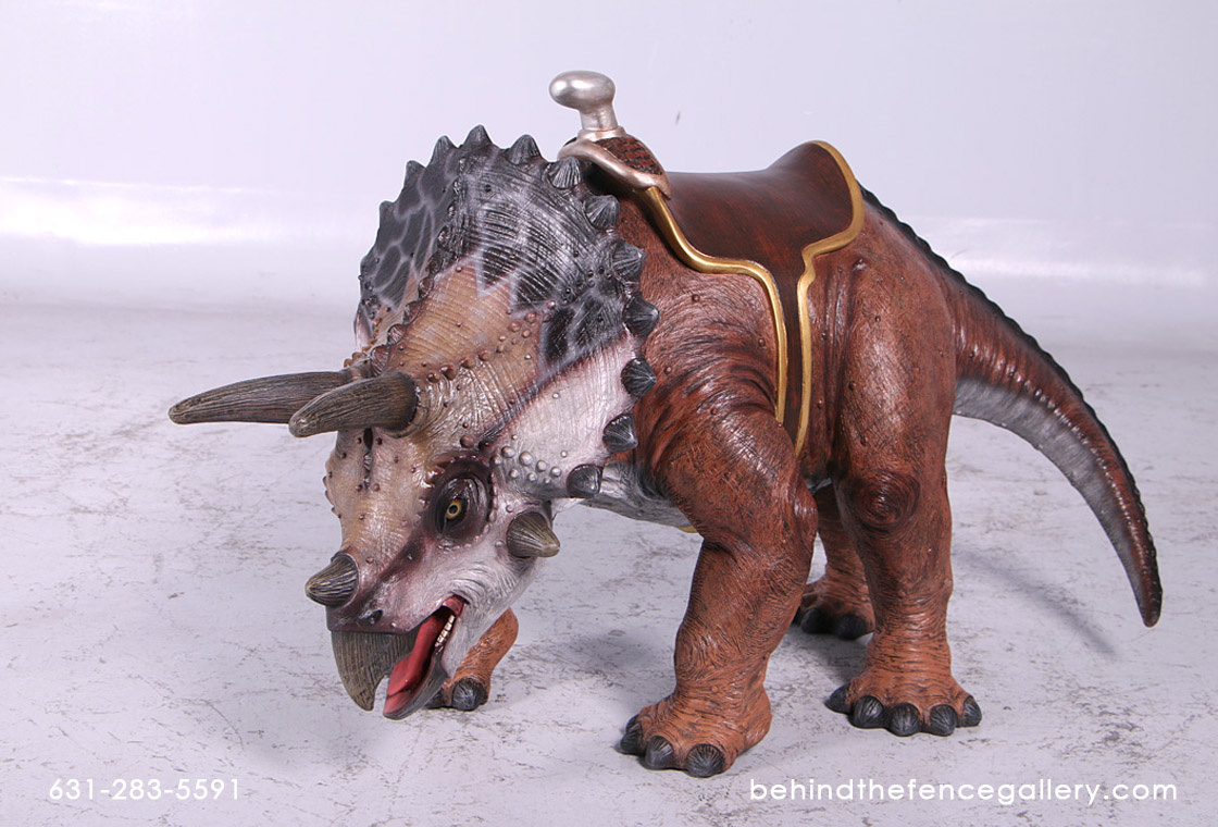 24" Triceratops with Saddle Statue