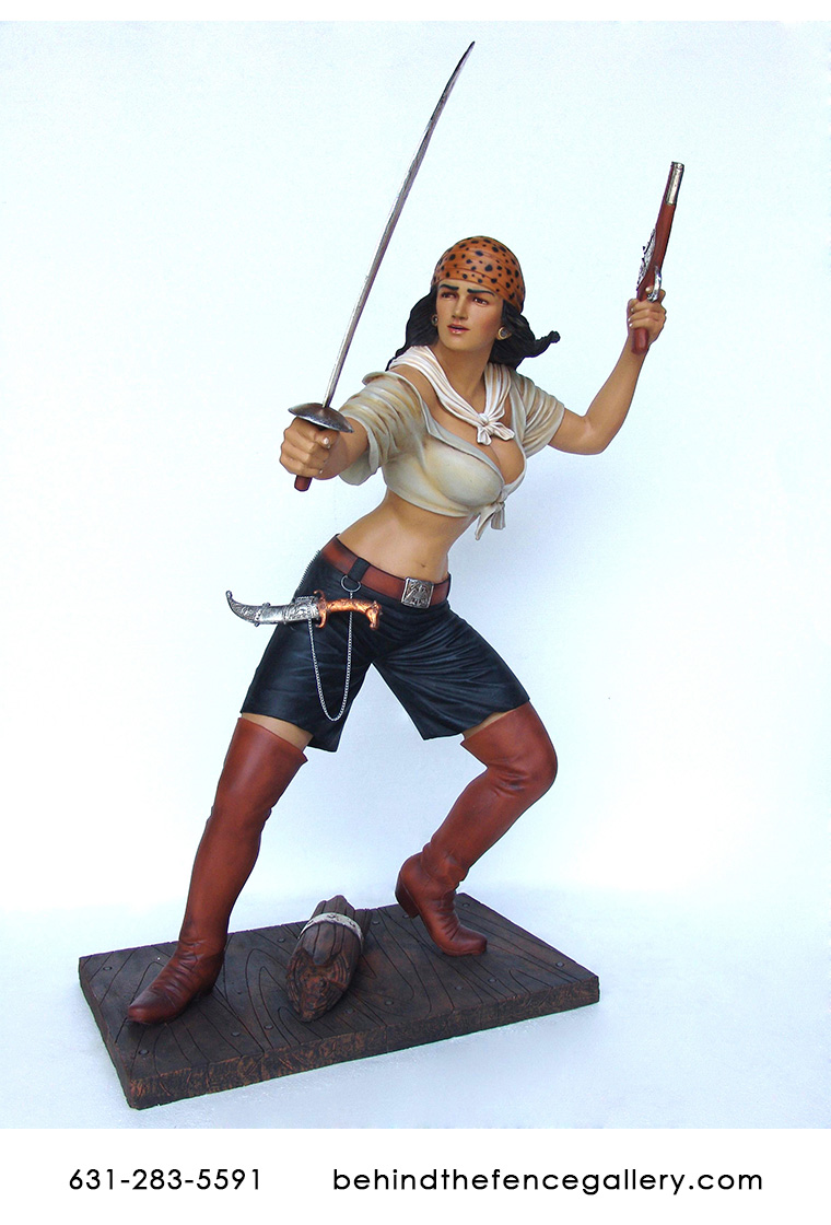 Lady Pirate with Sword Statue