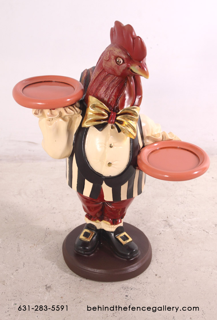 Rooster Butler Statue - 2ft. - Click Image to Close