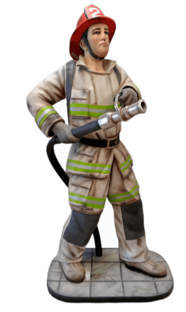 Life Size Fireman With Hose