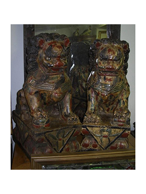 Hand Carved Foo Dogs - Click Image to Close