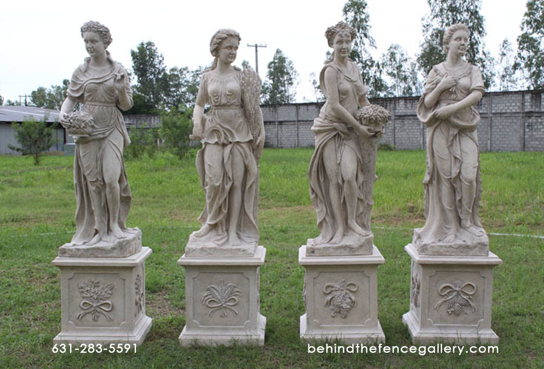 Four Seasons Statues / Roman Stone Finish (Set of 4) - Click Image to Close