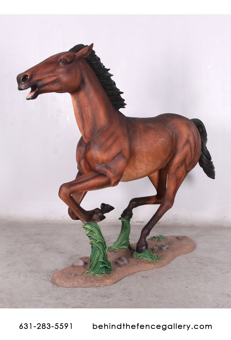 Galloping Horse Statue Horse In Stride - Click Image to Close