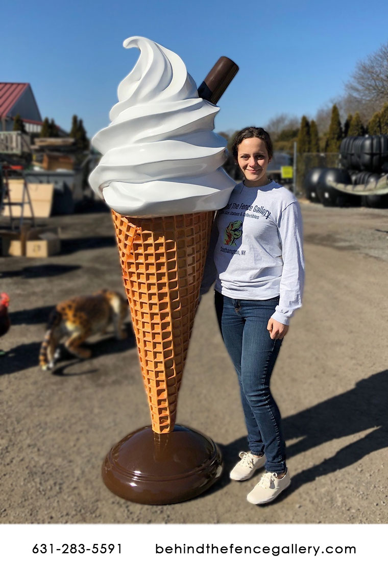 Giant Soft Serve Ice Cream Statue - 6.5ft