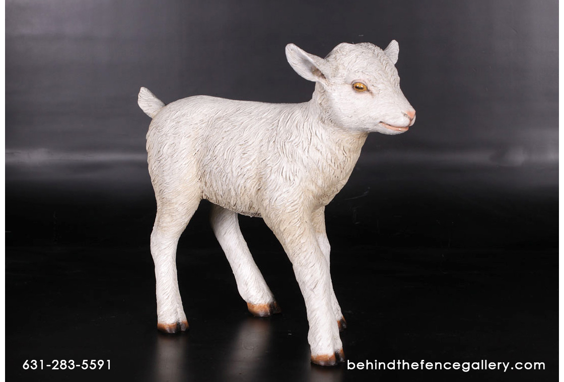 Goat Kid Standing Statue - Click Image to Close