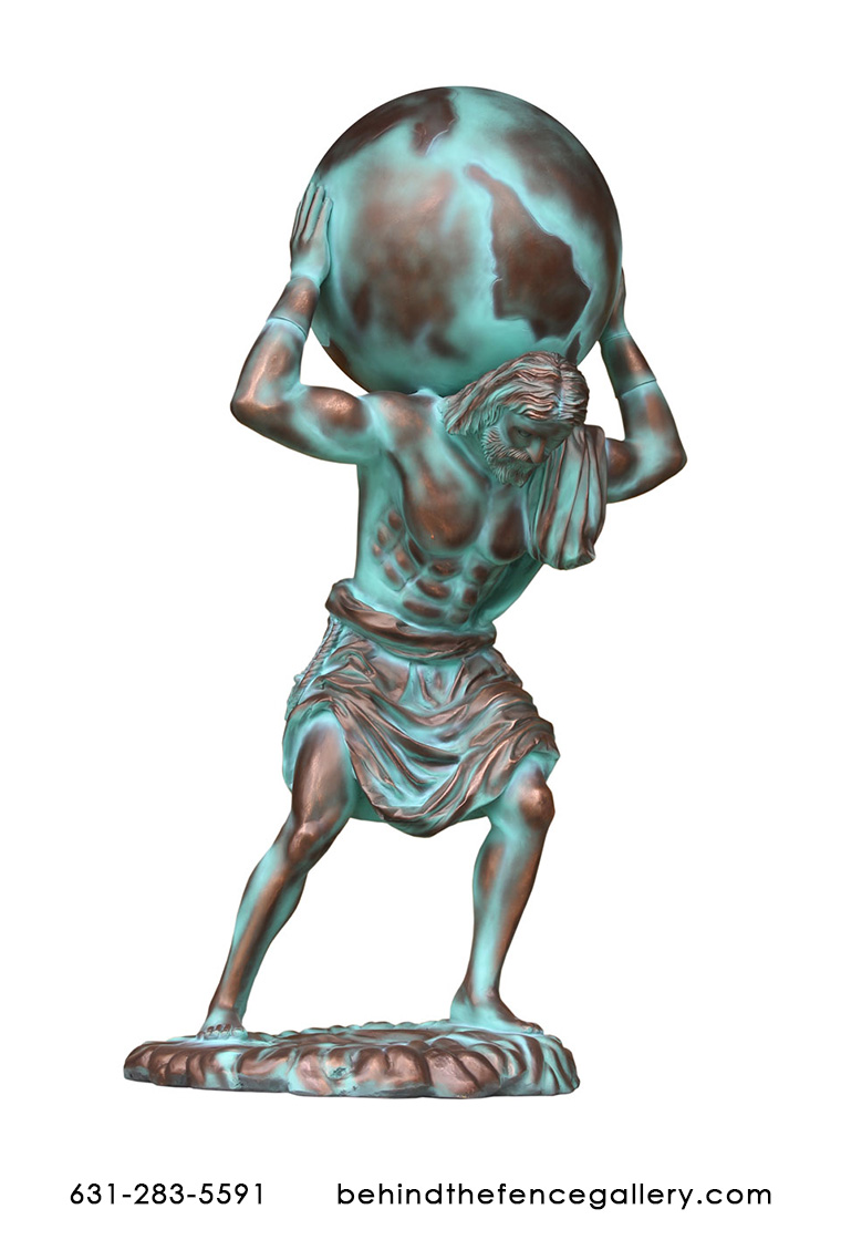 Atlas Statue in Bronze Finish - Click Image to Close