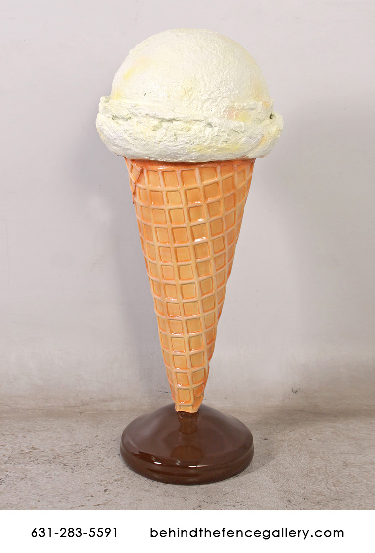 Vanilla Hard Scoop Ice Cream Cone Statue