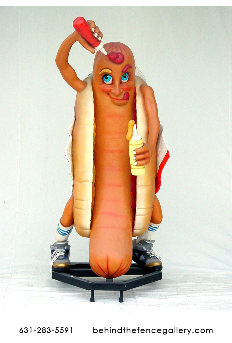 Hot Dog Man Statue - 6ft. - Click Image to Close