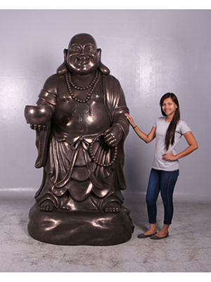 Hotei, the Laughing Buddha in Bronze Finish - Click Image to Close