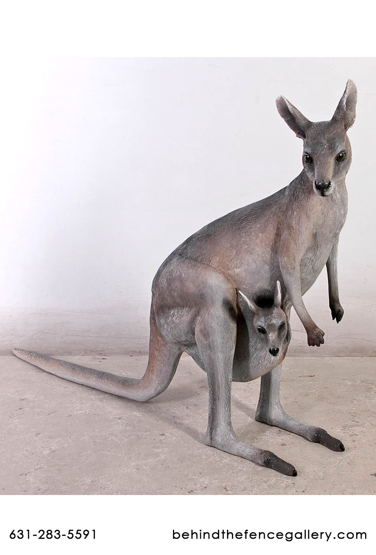 Kangaroo with Joey 3ft. Statue - Click Image to Close