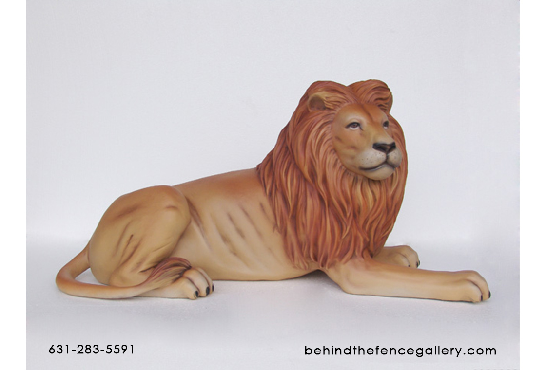 King Lion Laying Statue - Click Image to Close