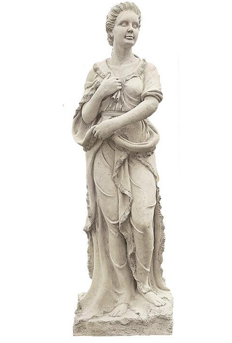Four Seasons- Lady Winter Statue With Base - Click Image to Close