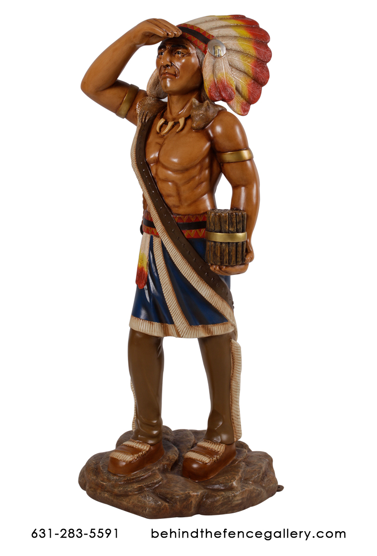 4 ft. Tobacco Store Indian Chief Statue - Click Image to Close