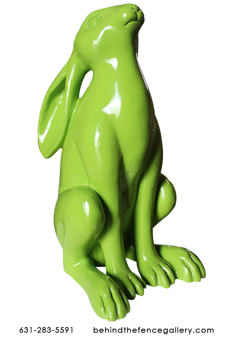 Green Pop Art Life Size Rabbit Statue - Click Image to Close