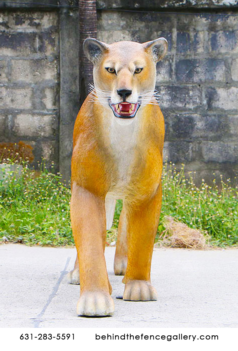 Life Size African Lioness Walking Statue Decor - Click Image to Close