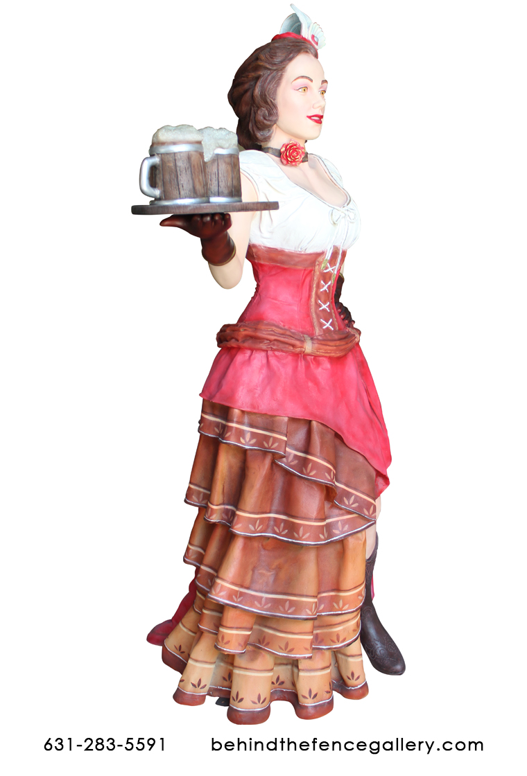 Old Western Country Saloon Woman Life Size Restaurant Decor - Click Image to Close