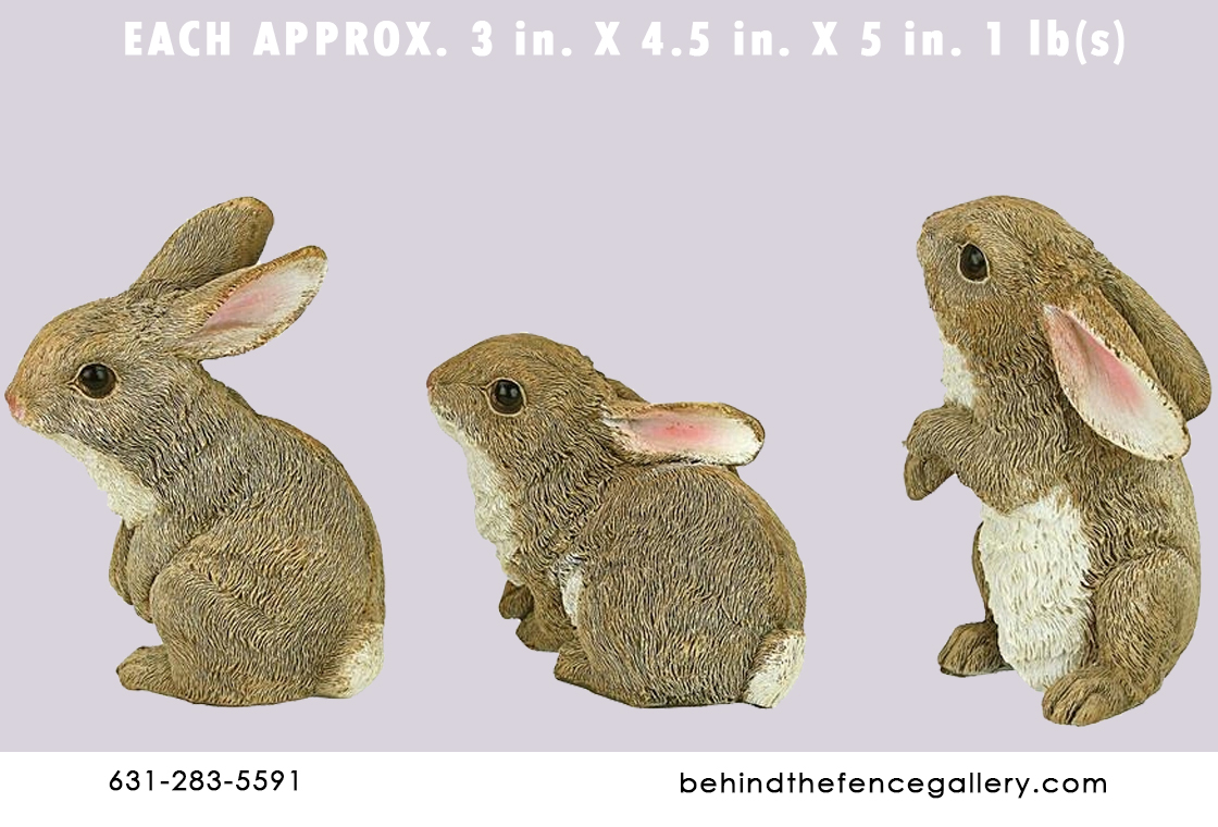 Small Brown Rabbit Statues - Click Image to Close