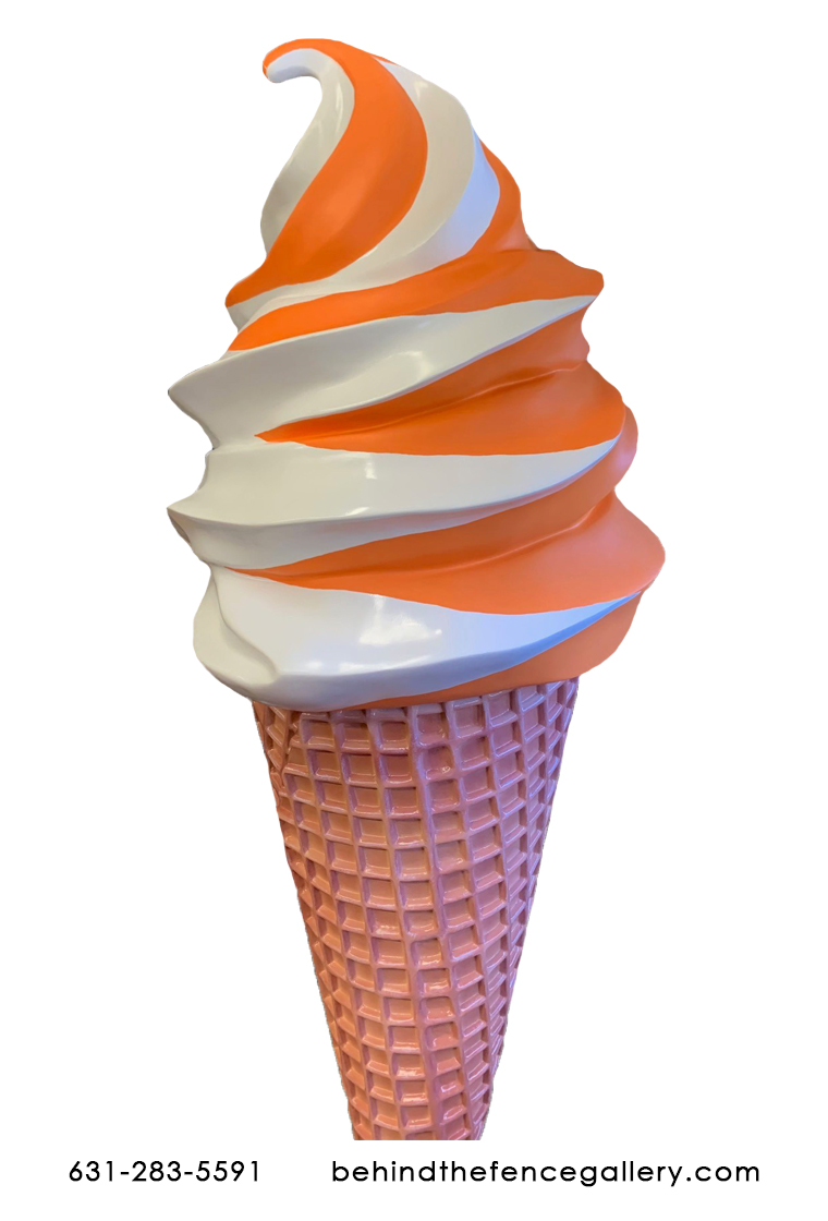 Wafer Cone Soft Serve Chocolate Twist Ice Cream Cone - Click Image to Close