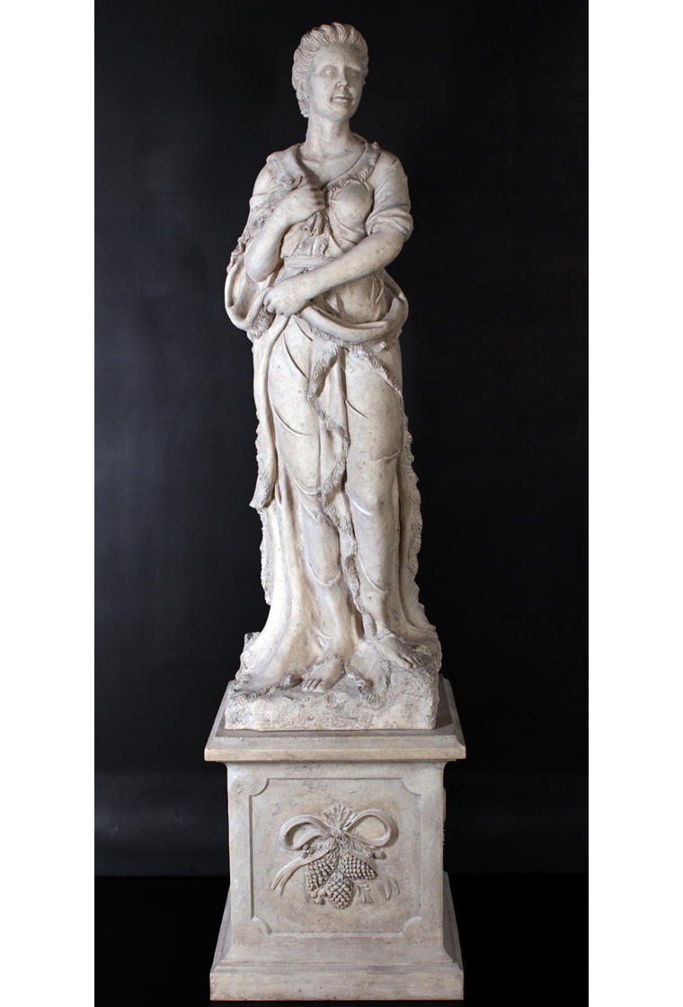 Four Seasons- Lady Winter Statue With Base - Click Image to Close