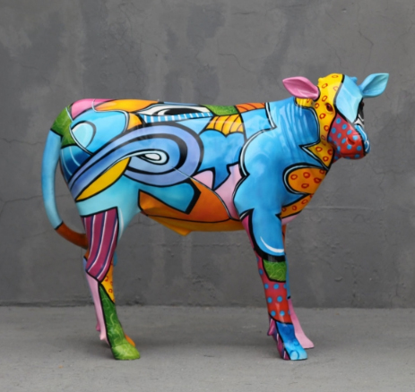 Life Size Pop Art Cow Calf - Click Image to Close