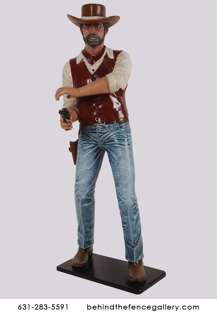 Gunslinger Cowboy Statue - Click Image to Close
