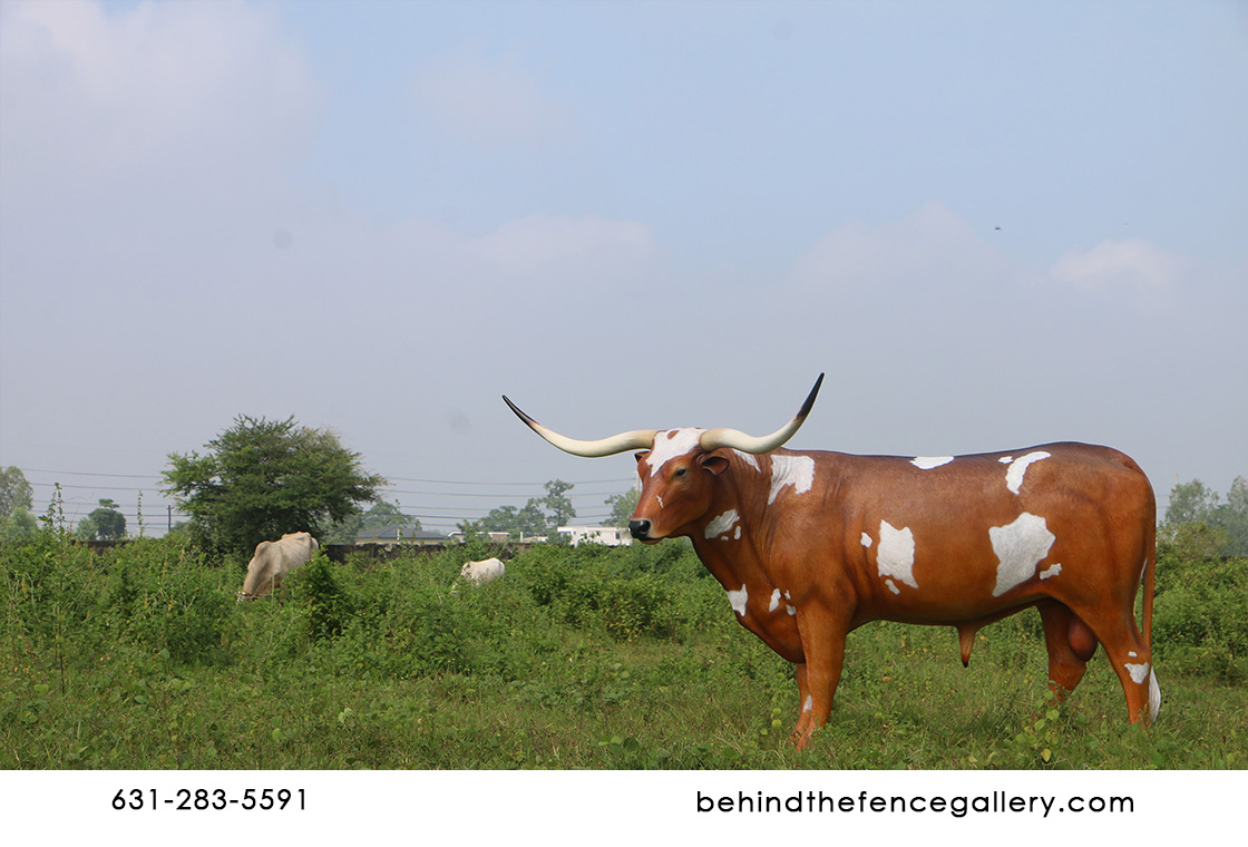 Texas Longhorn Steer Statue - Click Image to Close