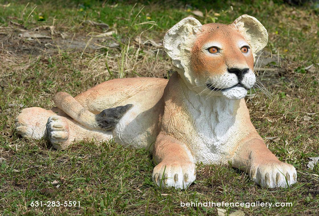 Lion Cub Lying Down Statue - Click Image to Close