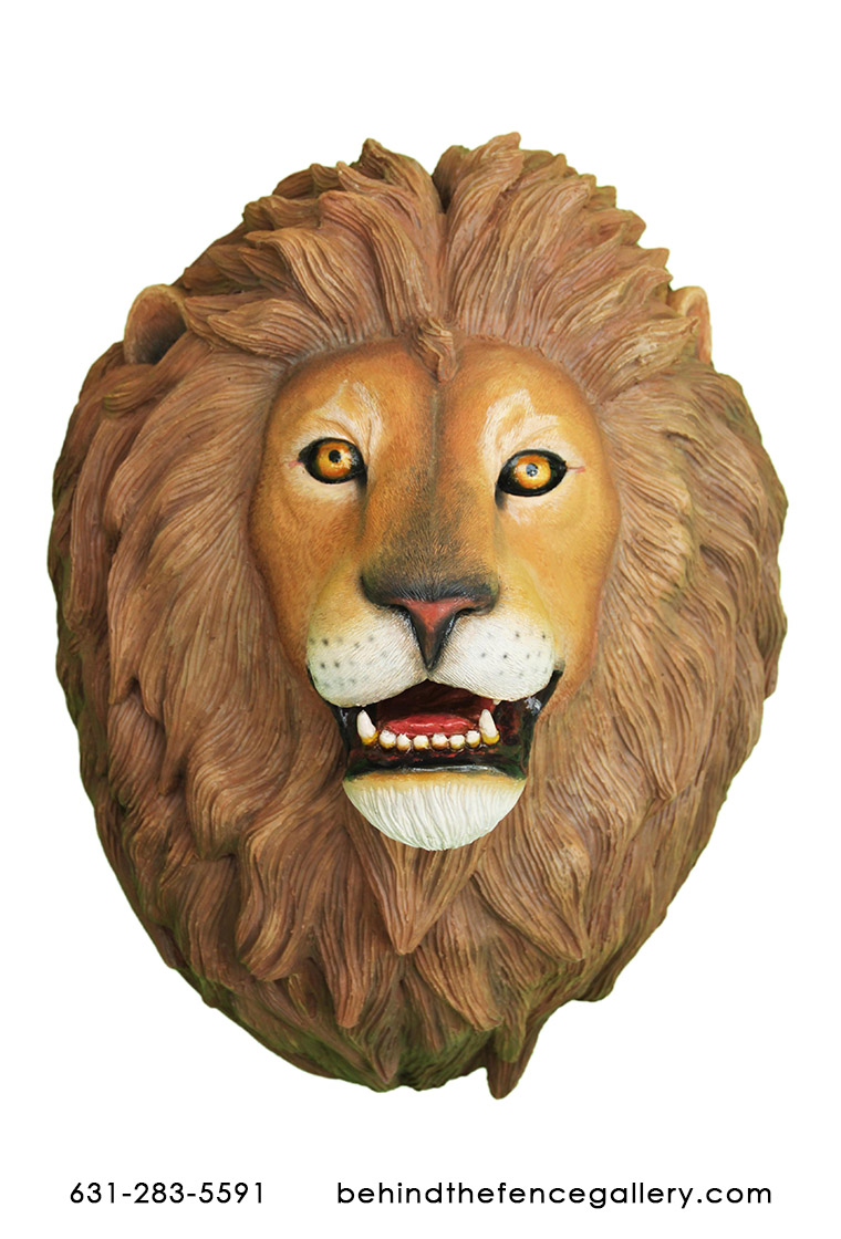 Lion Head Wall Mount - Click Image to Close