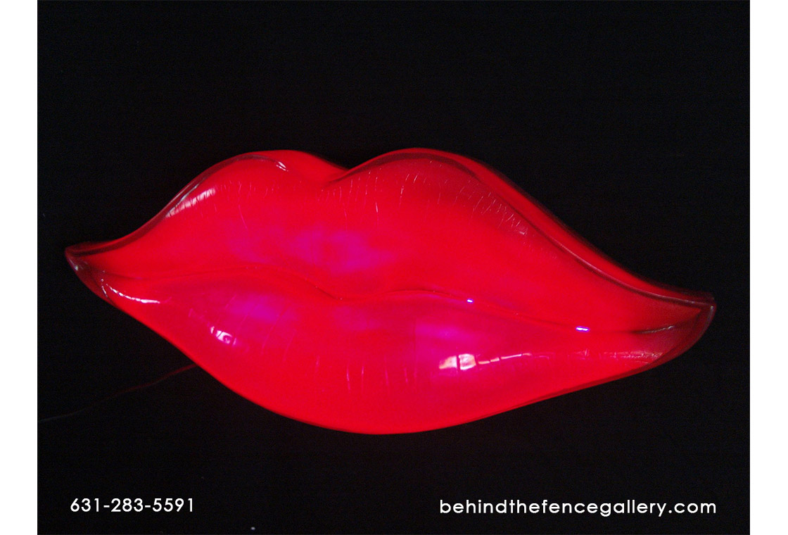 Large Lips Statue with Light Display