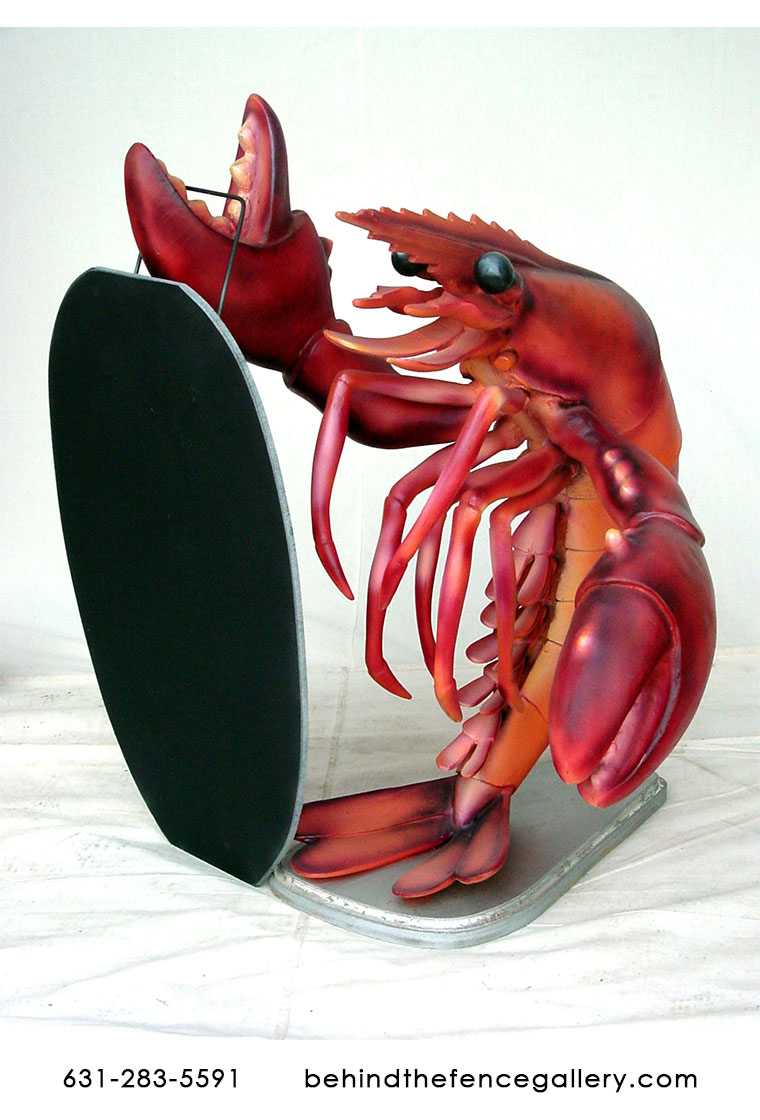 Lobster Statue with Blackboard Menu - Click Image to Close