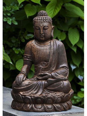 Cast Stone Lotus Buddha Statue - Click Image to Close