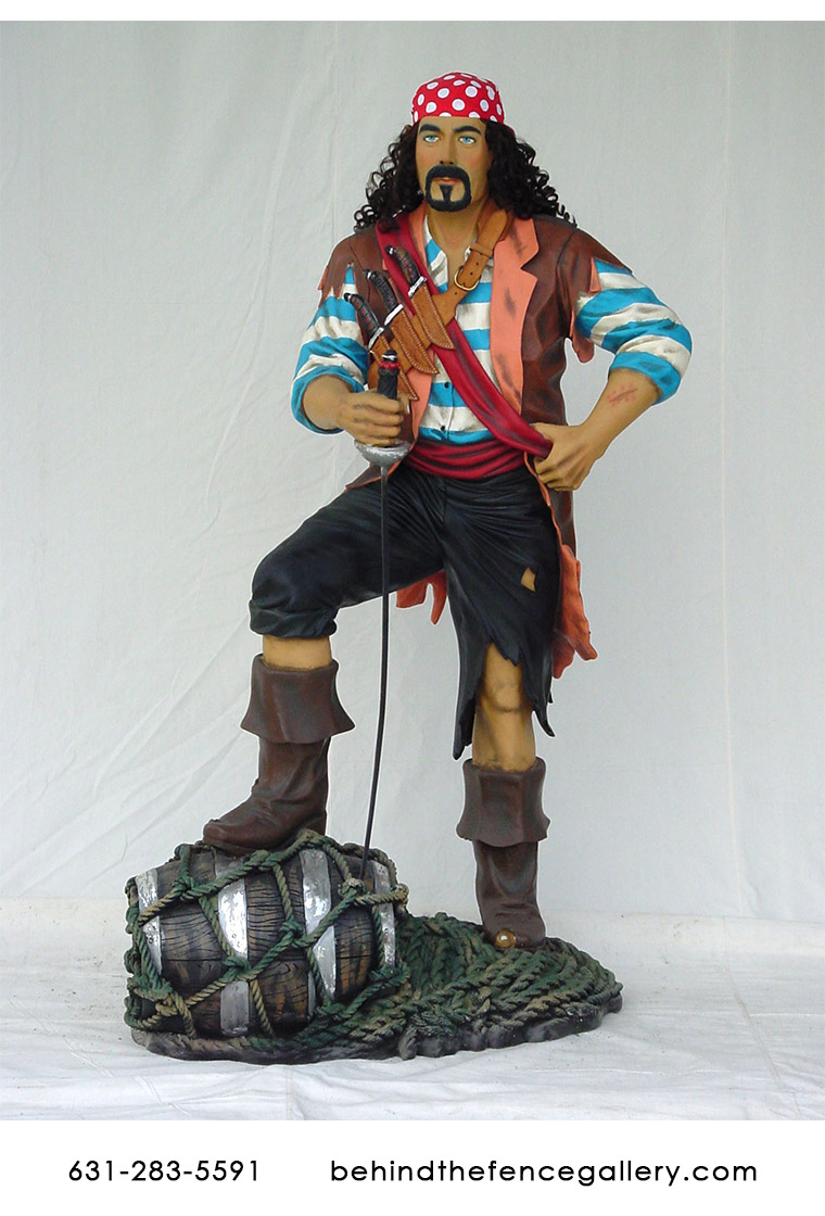 life size statue, fiberglass statue, Pirate statue, Male Pirate Figur...