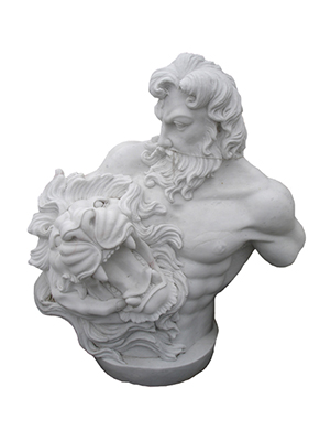 Marble Zeus Bust with Lion Head