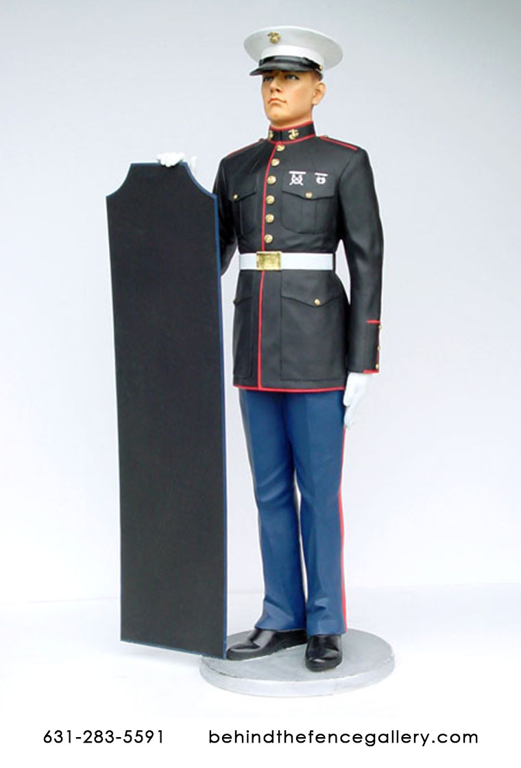 Marine Soldier Statue with Sign - 6 ft. - Click Image to Close