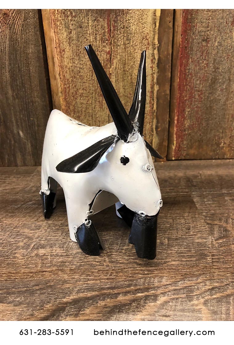 Recycled Metal Goat Statue - Mini