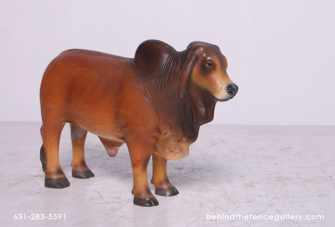Mini Brown Brahman Bull Statue - Click Image to Close