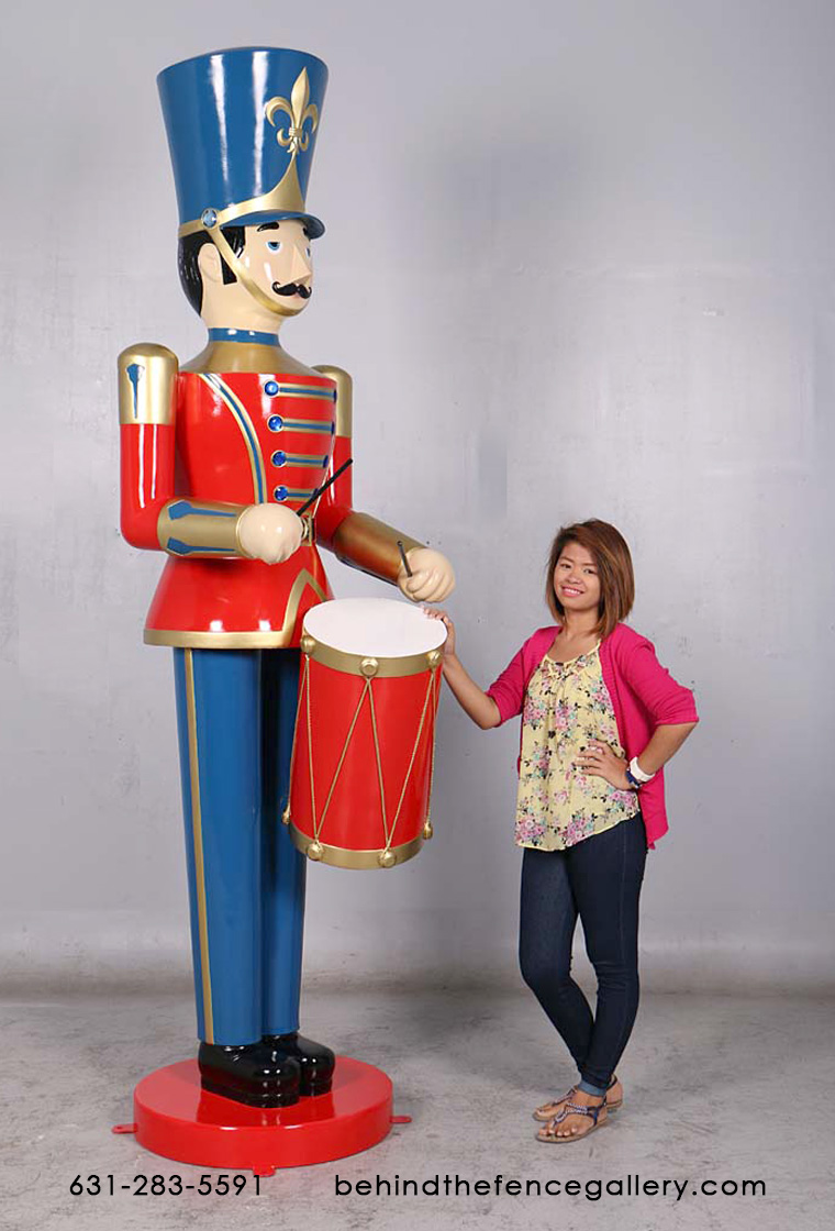 9 ft. Toy Soldier with Drum Statue - Click Image to Close