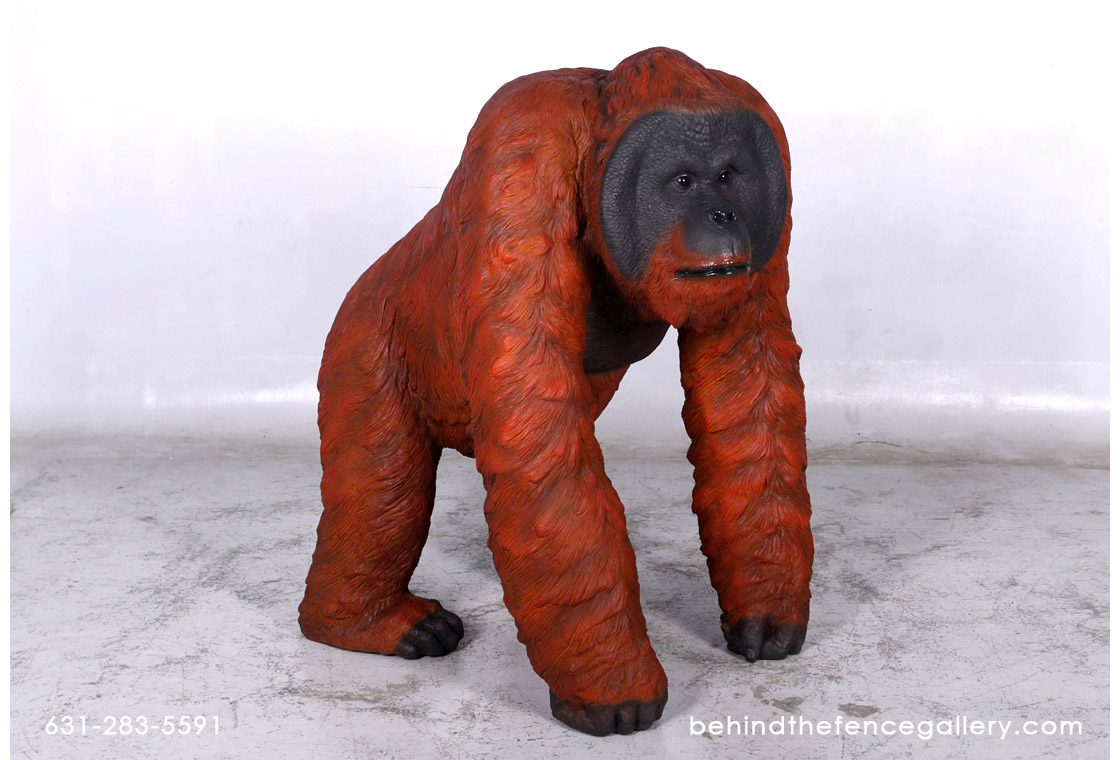 Walking Male Orangutan Statue - Click Image to Close